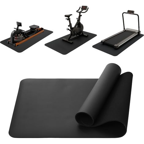 Treadmill Mat Exercise Equipment Mats PVC Exercise Mat Heavy-Duty Protective Floor Mats for Under Stationary Bike Spin Bike Fitness Equipment 152x76cmx6mm (1/5)