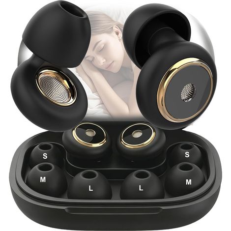 Bouchons D'oreilles Pour Dormir,Bouchons Boucle Anti-Bruit, Silicone Souples Et Réutilisables,Protections Auditives(Avec 3 Embouts Pour Le Sommeil), La Concentration Et La Sensibilité Au Bruit (1/5)
