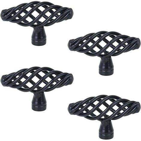 4 Pièces Poignée Meubles Anciens, Poignées meuble cage à oiseaux vintage, élégance classique, Pour meubles, armoires, portes et fenêtres, salle bain (avec vis) (1/3)
