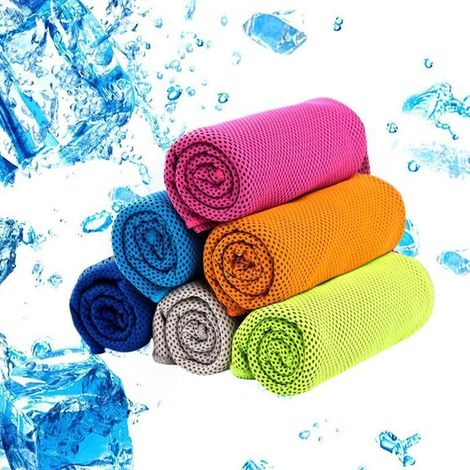 6 serviettes rafraîchissantes, 30x100 cm, microfibre légère et absorbante, pour sport et bien-être en extérieur