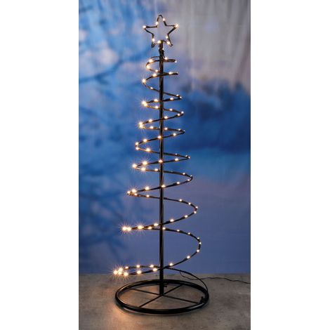 Beleuchteter Metall Tannenbaum mit 100 warm weißen LED und Stern Spitze ca. 120 cm