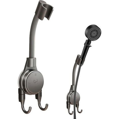Support Pommeau de Douche à Ventouse, Support Pommeau de Douche, Supports Douches Ventouse avec Crochet, Capacité de Charge pour Salle de Bain et Hôtel, Compatible avec des Douchettes (1/5)