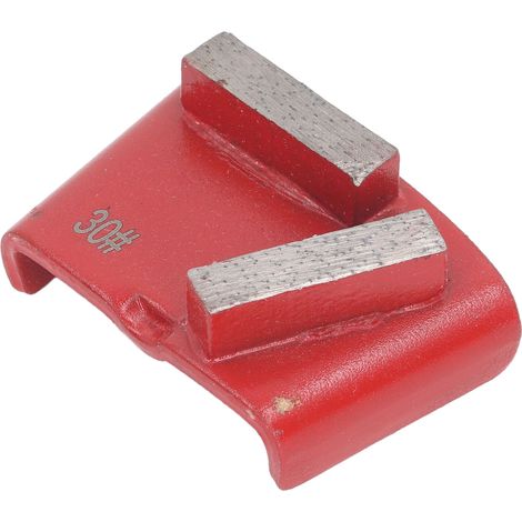 Lot de 3 patins de meulage diamantés rouges trapézoïdaux à 2 dents longues pour le polissage des sols en béton, grain 30 (1/5)