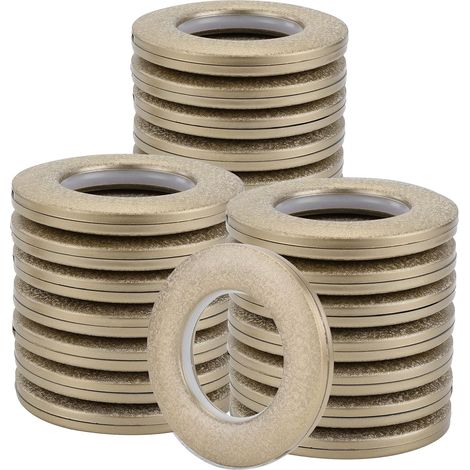 32 Pcs Anneaux pour Tringle à Rideaux Clips, Anneaux d'Oeillet en Plastique pour Bricolage, 40mm Faible Bruit (Café) (1/5)