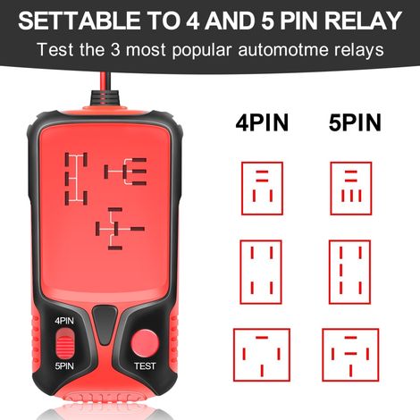 Testeur de relais 12V pour voiture, vérificateur de batterie auto, testeur électronique avec indicateur LED, contrôleur de batterie de véhicule (1/5)