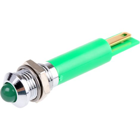 Voyant LED lumineux Vert RS PRO, dia. 8mm, 12V c.c. ( Prix pour 1 )