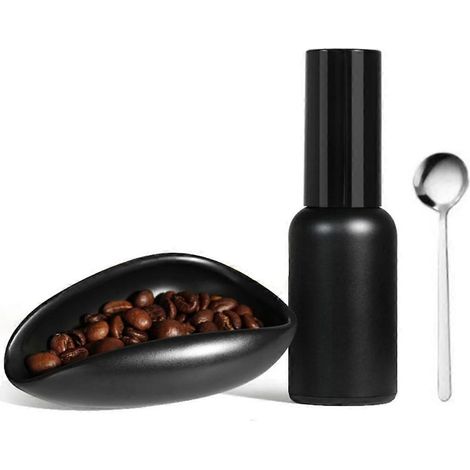 Doseur à café en céramique avec vaporisateur de 30 ml, compatible avec les cafetières à piston. Noir. (1/5)