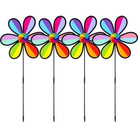 Decoration Für Draußen 4er Set Dekorative Farbige Windmühlen (1/5)