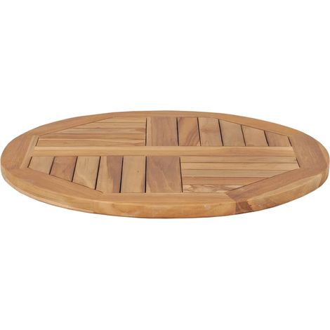 Plateau de table Design Moderne, Dessus de table de salle à manger, Bois de teck solide Rond 2,5 cm 60 cm OIB5252E (1/5)
