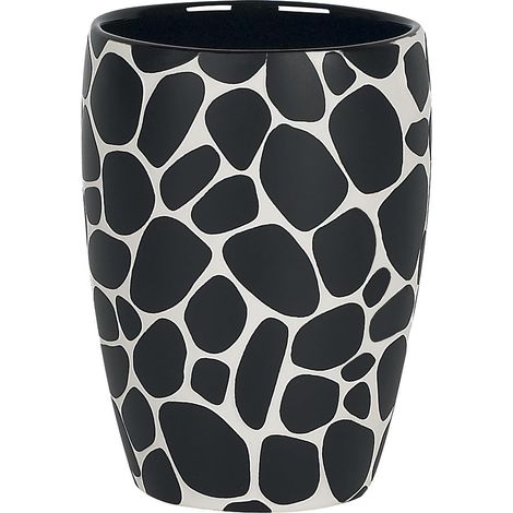 Verre à dent en céramique au Design Galets Noir (1/5)
