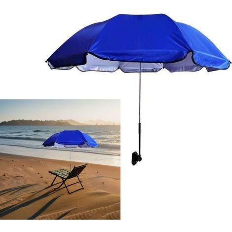 Parasol de plage amovible avec protection UV 50+, avec pince réglable, compatible avec la plupart des poussettes, chaises de plage et vélos, 96 cm (1/5)