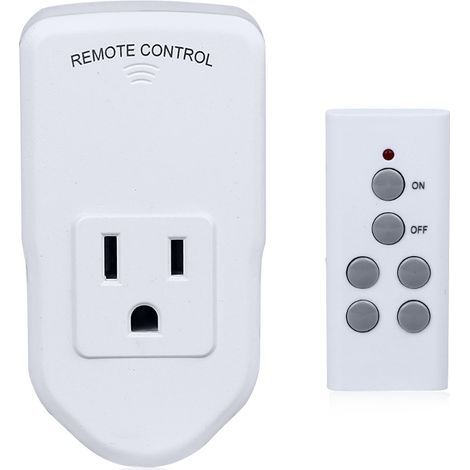 Kabellose Steckdose mit Fernbedienung, geeignet für Lampen, Ventilatoren, Lichterketten, Kleingeräte, große Reichweite, weiß, 10 A/1200 W, 1 Fernbedienung + 1 Steckdose (ohne Fernbedienung) (1/4)