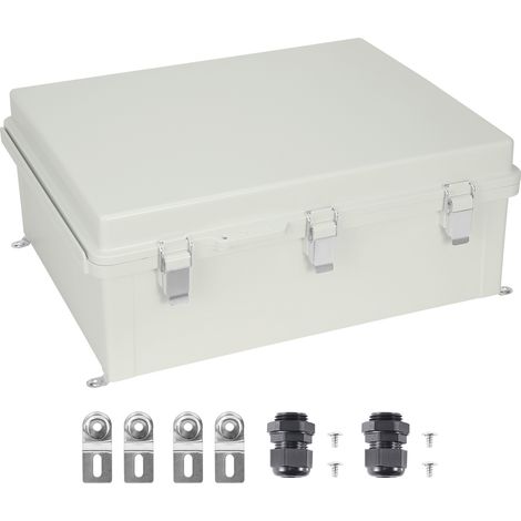 Mophorn Caja de conexiones electricas, cubierta con bisagras para caja electrica de plástico ABS 530x430x200 mm, pestillo de acero inoxidable impermeable IP67 a prueba de polvo para proyectos electric