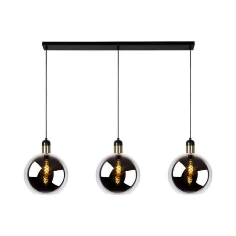 Lampadario Lucide Julius 3xE27 dimmerabile nero/oro