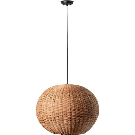 Faro HAKA Lampada a sospensione globo in rattan nero 53 cm 2700 K (1/5)