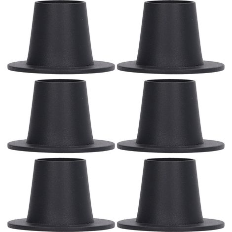 Bougeoir conique noir en fer mat, 6 pièces, bougeoir Stable, pièce matresse pour anniversaire (1/5)