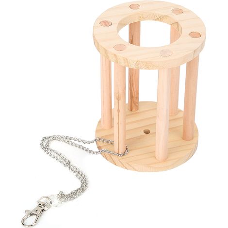 En bois pour animaux de compagnie Chinchilla Hamster cochons d'Inde à mâcher jouer herbe panier Cage aire de jeux jouet (suspendu) (1/5)
