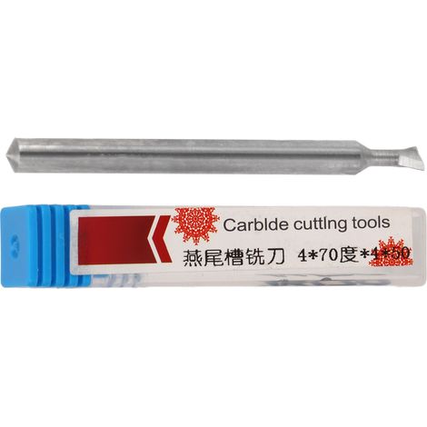 Fraises queue d'aronde carbure 4mm 2 dents pour métal, longueur 50mm, angle 70° - Outil de coupe professionnel (1/5)