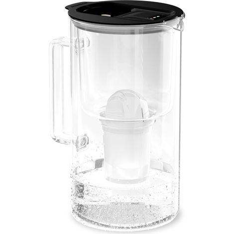 carafe filtrante verre 2L avec compteur LED, filtre classic Noir (1/5)