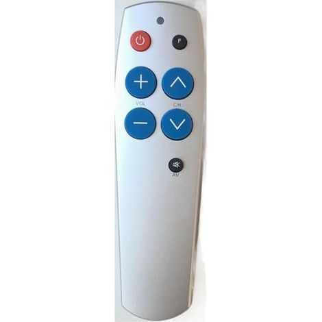 Telecomando TV con pulsanti grandi, facile da usare e configurare, telecomando universale per decoder TV, lettori DVD, DVB, telecomando TV di base, bianco (1/4)