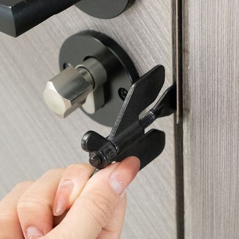 Butée de porte portable anti-loup pour vivre seul, noir