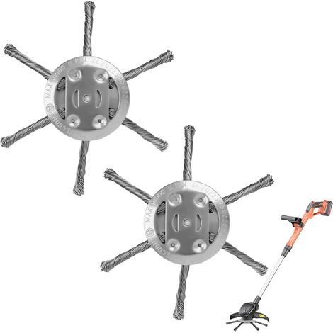 Universal Trimmer Head, Weeding Brush, Brush Cutter Accessories, Weeding Device Steel Wire Brush for Lawn (2 x 6 Heads) (1/5)
