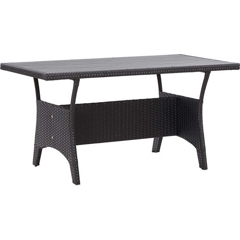 vidaXL Mesa de jardín ratán sintético negro 120x70x66 cm (1/5)