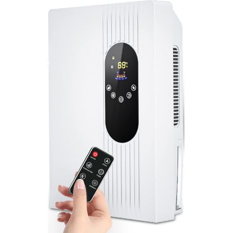 Déshumidificateur domestique, 2200 ml, convient aux chambres et salles de bains, ultra-silencieux, arrêt automatique. (1/5)