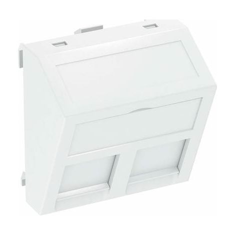 OBO Bettermann Supporto per dati tecnici per 2 moduli di connessione tipo A 45x45mm Policarbonato bianco puro RAL 9010, 6119238