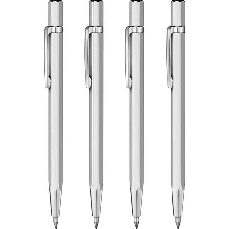 Lot de 4 stylos à tracer en carbure de tungstène pour acier inoxydable, céramique et verre
