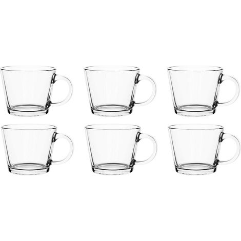 Tazza in vetro con manico, liscia, Justin, 380 ml, set da 6 (1/2)