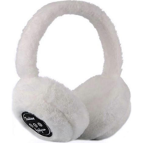 Écouteurs Bluetooth sans fil avec oreillettes chaudes et douces pour femmes et filles, blancs (1/4)