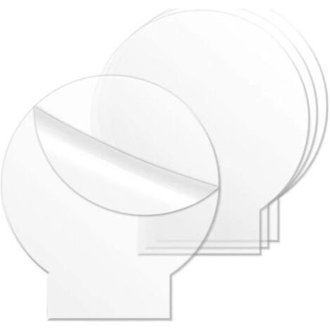 4 Pièces Feuilles en Acrylique Transparentes Plaque Rond en Acrylique Épais (4 mm) Moulé pour Base de Lumière LED, Signe, Projets d'Affichage de Bricolage, Artisanat (1/5)
