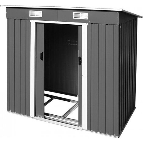 Dema – Abri de jardin métal 1950 x 1200 x 1800 mm – Surface intérieure 1790 x 990 mm – Résistant aux intempéries – Couleur gris anthracite