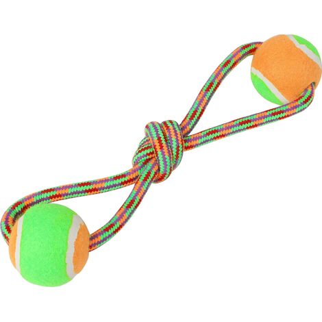 Jouet Corde Nœud Second pour Chien – Corde à Mâcher – Jouet Résistant en Corde pour Chien – Jouet avec Balle à Mâcher – Nœud Second