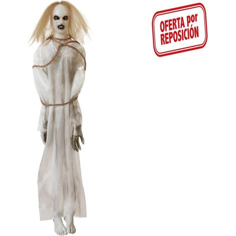 BigBuy Atosa Hängender Geist weiß 100 cm Halloween Deko