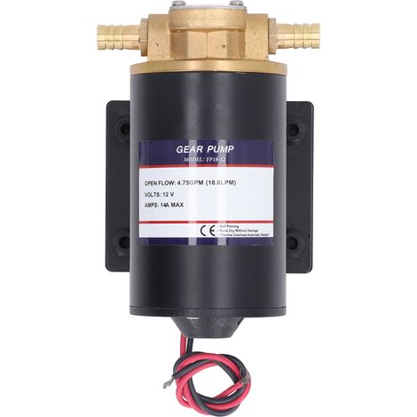 Pompe à engrenages auto-amorçante 18L/min 4,75GPM, corps en laiton, base caoutchouc, électropompe à palettes pour transfert de liquides (1/5)