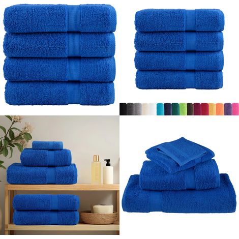 Essuie-mains de qualité supérieure SOLUND 4 pcs bleu 600 g/m² - Serviette de bain - Serviette en coton (1/5)