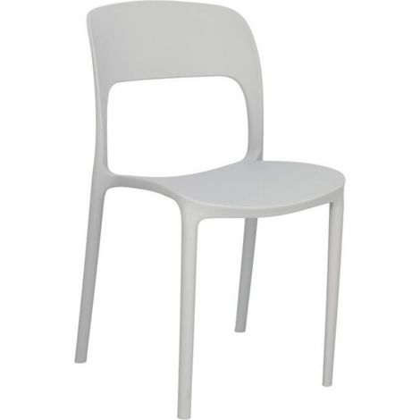 Chaise - Polypropylène - Ergonomique - Empilable - Pour Cuisine Salle À Manger Restaurant Café - Gris - 1 Pièce (1/5)