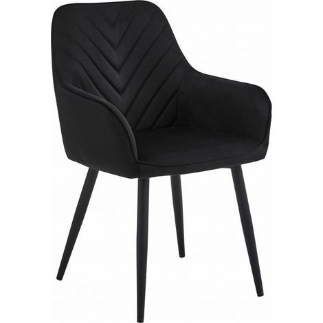 Nana-Stuhl – schwarzer Samt / schwarze Beine x 1 (1/3)