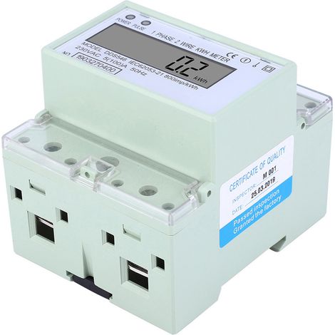 Einphasiger 5-100A 230VAC Energiezähler DIN-Schienenmontage Digitales LCD-Leistungsmessgerät (1/5)