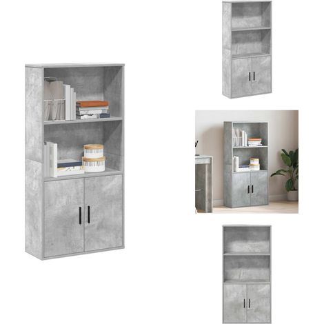 Bücherregal Betongrau 60x24x120 cm Holzwerkstoff - Bücherregal - Bücherregale - Bücherschrank - Lagerschrank (1/5)