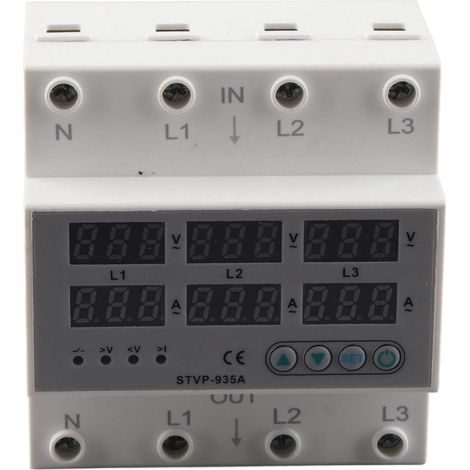 Protecteur de Tension Triphasé à Affichage Numérique 220V 380V 63A avec Réglage et Récupération Automatique (1/5)