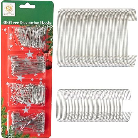 300Pcs Silver Tree Decoration Hooks for Hanging Ornaments Securely (1/5)