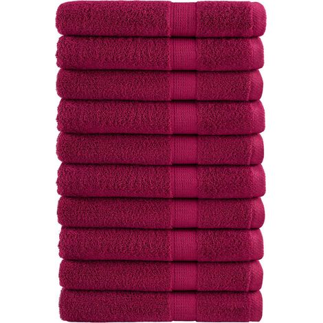 Premium Handtücher SOLUND 10 Stk. Bordeaux 100x200 cm 600 g/m² (1/5)