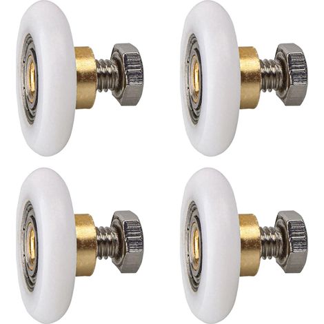 Set mit 4 Duschkabinentürrollen, Gleitrollen, Ersatztürrollen, 20 mm