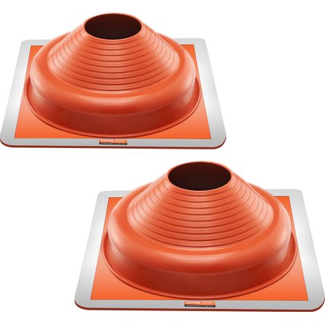 VEVOR Guarnizione per Tubo di Tetto Diametro Esterno 160-300 mm, Guarnizione Flessibile in Silicone Alta Temperatura -74℃-225℃, Base Quadrata in Metallo Resistente, per Camini Tubi di Sfiato 2 Pezzi