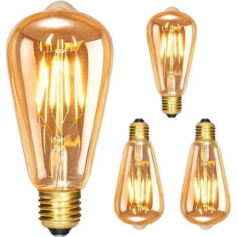 Vintage Edison light bulb E27, ST64 6W Edison LED lamp, 3 pieces retro light bulb, warm white (1/5)