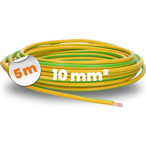 1 Câble H07V-K, conducteur cuivre étamé, isolation PVC, 10 mm², vert/jaune, pour armoire électrique