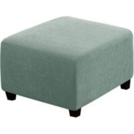 Stretchable covers, square protective covers in spandex fabric for storage stools, footrests, with elastic at the bottom, for furniture (Grey Green) (1/5)